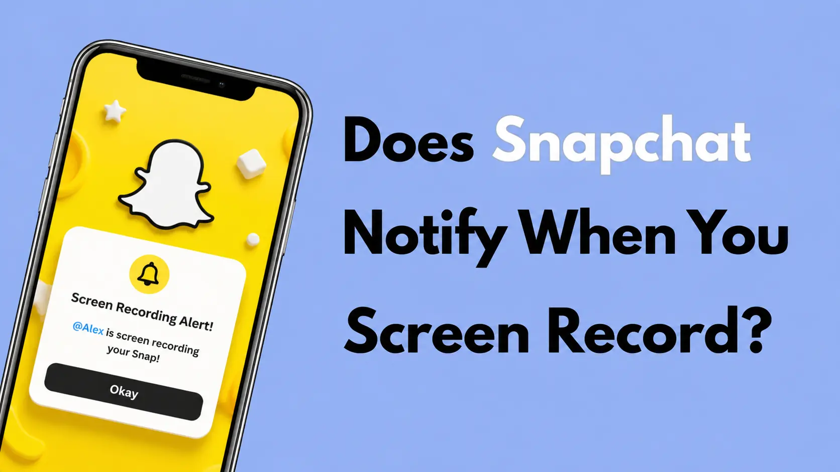 Phone screen showing a Snapchat screen recording notification alert